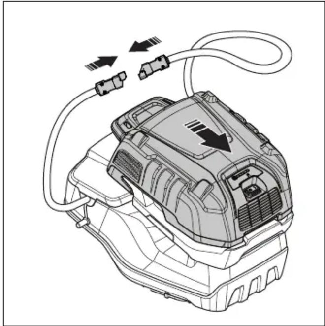 HUSQVARNA LB 553iV - Встановлення та виймання багатоблочного акумулятора (додатковий аксесуар) - 7