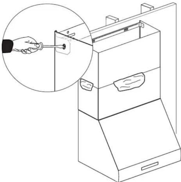 THERMADOR DC3089W - Fixation de l'extension telescopique pour hotte murale Thermador Professional - 5