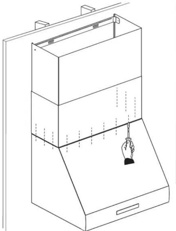 THERMADOR DC3089W - Fixation de l'extension telescopique pour hotte murale Thermador Professional - 6