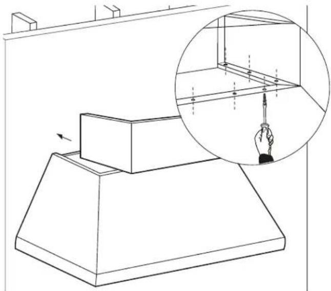 THERMADOR DC3089W - Fijación de la extension de la cubierta del ducto de 6" de la campana de pared de la chimenea de la série Thermador Professional - 1