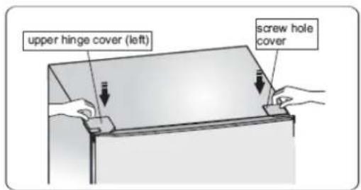 upper hinge cover (left) screw hole cover
