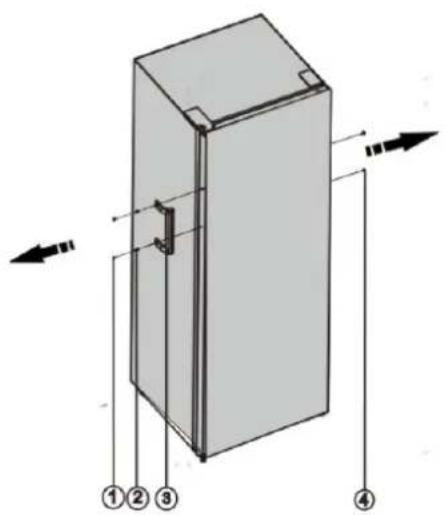 Diagram of a rectangular device with labeled parts and directional arrows indicating flow or movement