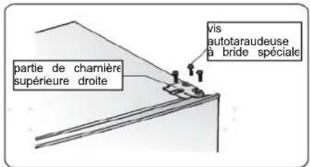 partie de charnière supérieure droite vis autotaraudeuse à bride spéciale