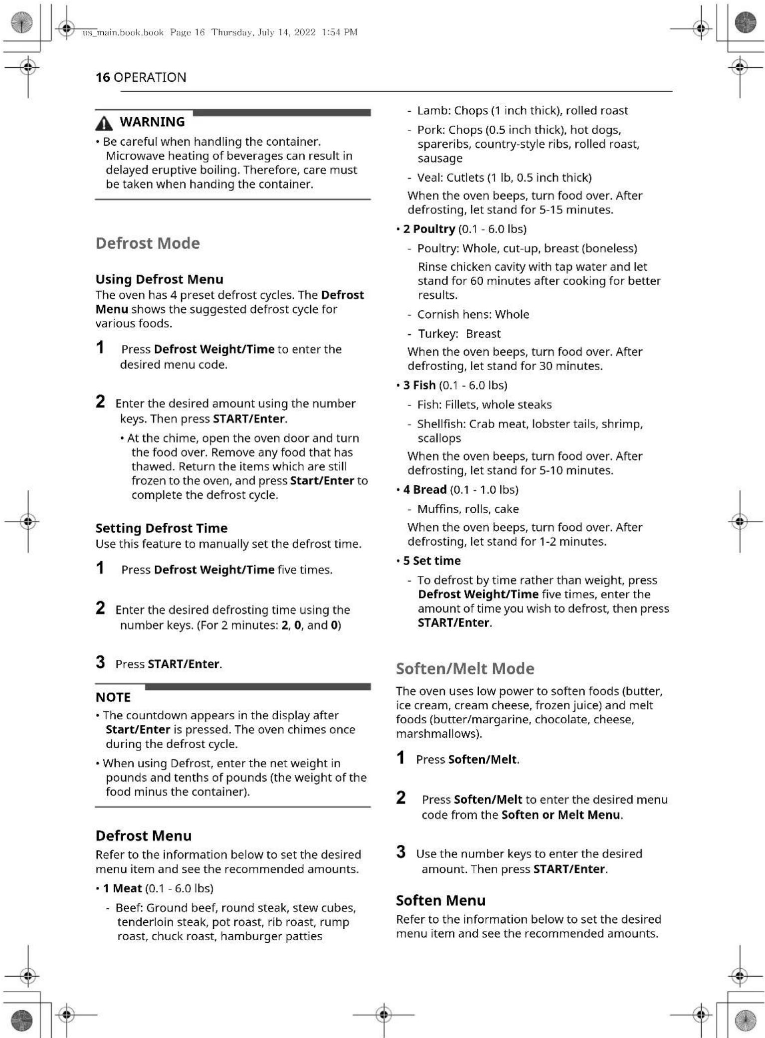 LG MVEM1825D - Sensor Popcorn Menu - 2