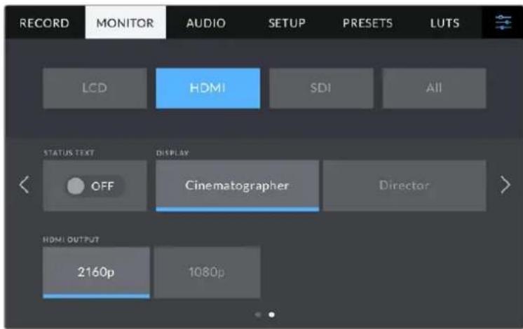 Blackmagic Design Studio Camera 4K Pro - HDMIモニタ一設定 ハー2 - 1