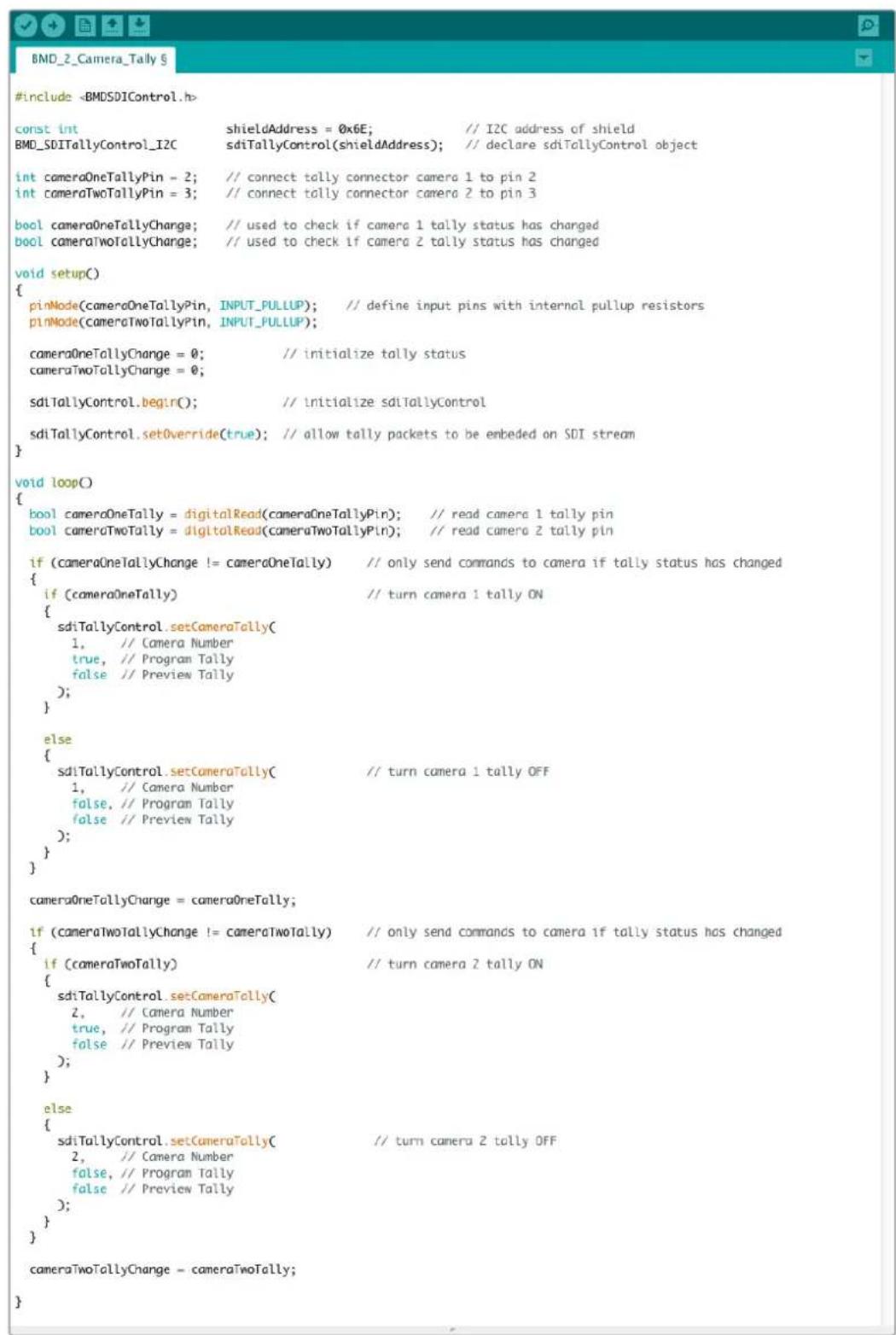 Blackmagic Design Studio Camera 4K Pro - Connecting Tally using the Blackmagic 3G-SDI Shield for Arduino - 1