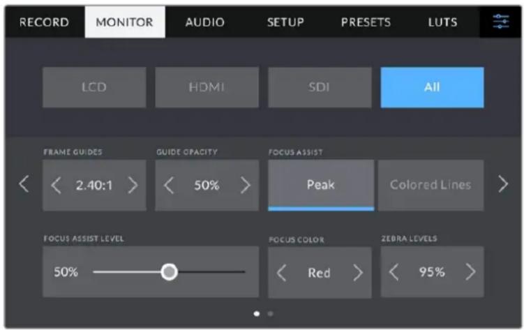 Blackmagic Design Studio Camera 4K Pro - Configurações de Monitoramento Tudo - Págrina 1 - 1