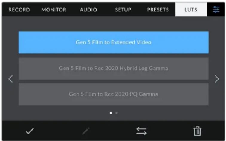 Blackmagic Design Studio Camera 4K Pro - Impostazioni LUT - 1