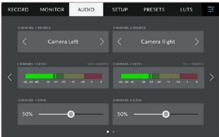 Blackmagic Design Studio Camera 4K Pro - Audio Settings Page 1 - 1