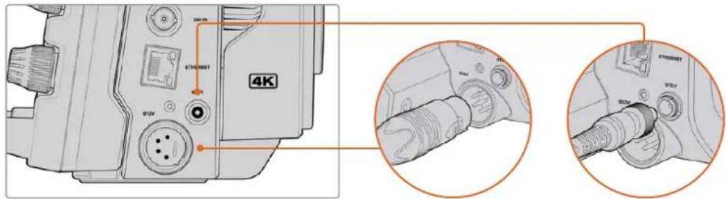 Blackmagic Design Studio Camera 4K Pro - Plugging in Power - 1