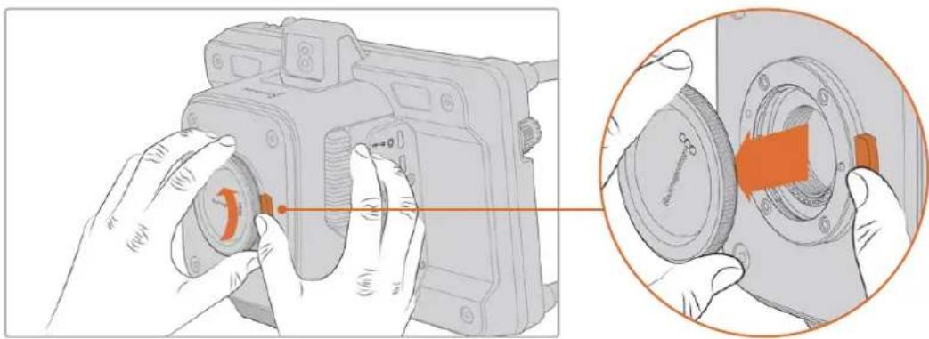 Blackmagic Design Studio Camera 4K Pro - Attaching a Lens - 1