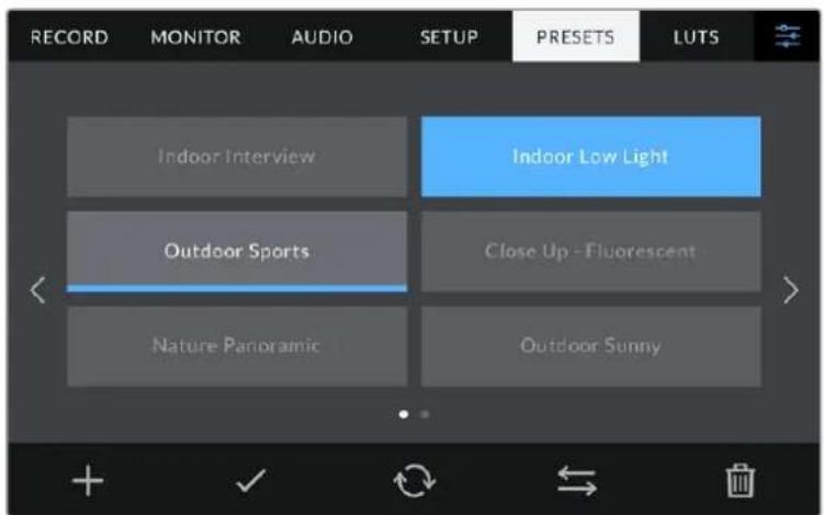 Blackmagic Design Studio Camera 4K Pro - Salvare e caricare i predefiniti - 2