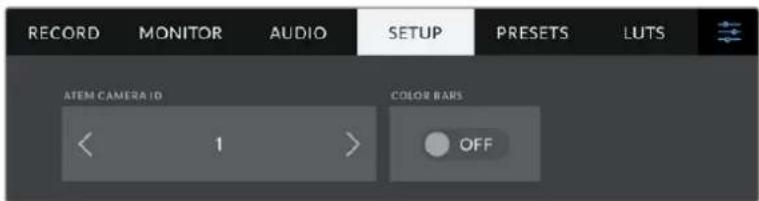 Blackmagic Design Studio Camera 4K Pro - Configurar o ID de Câmera ATEM - 1
