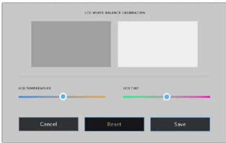 Blackmagic Design Studio Camera 4K Pro - Calibrazione bilanciamento del bianco LCD - 1