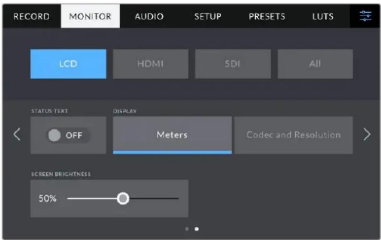 Blackmagic Design Studio Camera 4K Pro - LCDモニタ一設定 ご一の2 - 1