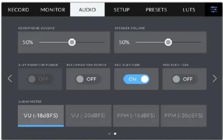Blackmagic Design Studio Camera 4K Pro - Audio Settings Page 2 - 1