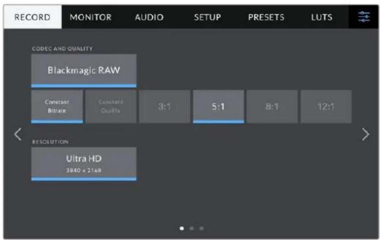 Blackmagic Design Studio Camera 4K Pro - Menu de Configurações - 3