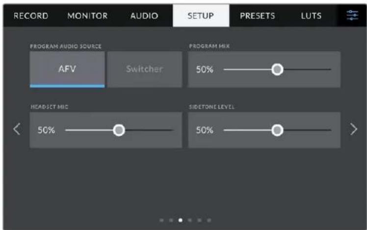 Blackmagic Design Studio Camera 4K Pro - Ajustar Configurações na Blackmagic Studio Camera 4K Pro – Págnina 3 - 1