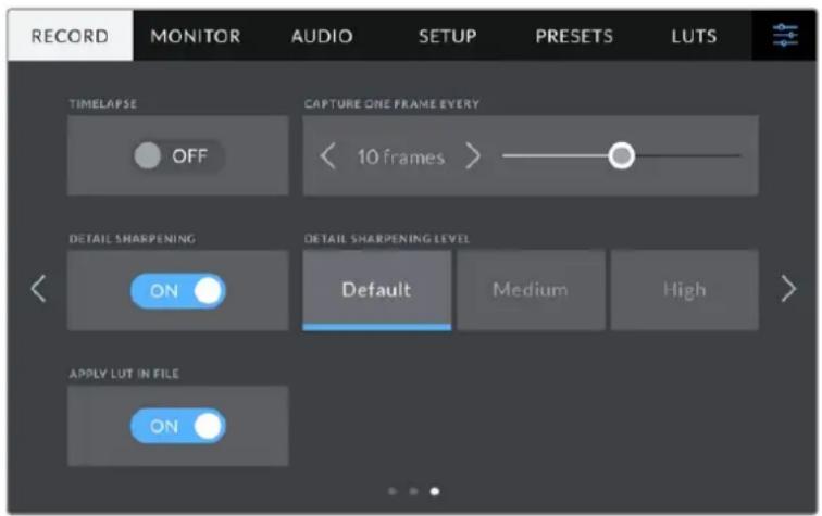 Blackmagic Design Studio Camera 4K Pro - Configurações de Gravação - Páginia 3 - 1