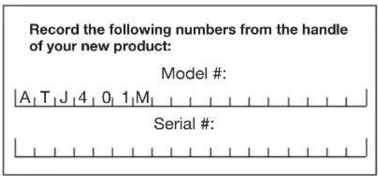 Auto Joe ATJ401MGLD - Model and Serial Numbers - 1