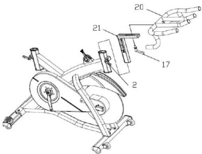BH FITNESS LK700IC - ÉTAPE 2. INSTALLEZ LA TIGE DU GUIDON - 1