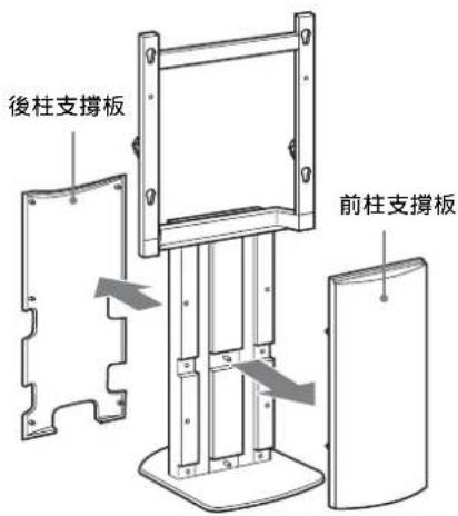 SONY SUFL61 - 將前後兩支柱的支撐板從中心柱拆開。 - 1
