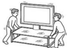 SONY SUFL61 - Do not move the TV Stand with the TV attached or with connected equipment inside. - 1
