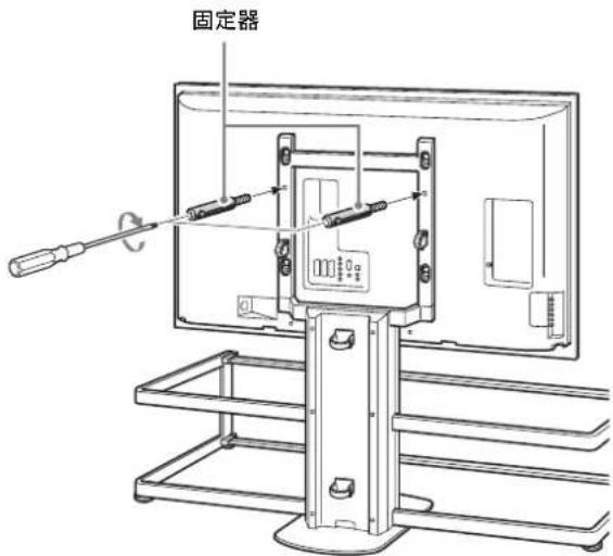 SONY SUFL61 - 用两个固定器对电视机和电视机座进行固定。 - 1