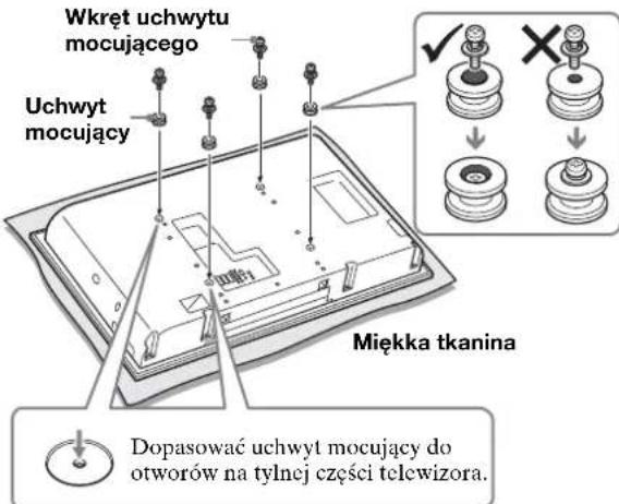 SONY SUFL61 - Zamontowac cztery uchwyty mocujuace na tylnej czeci telewizora. - 1