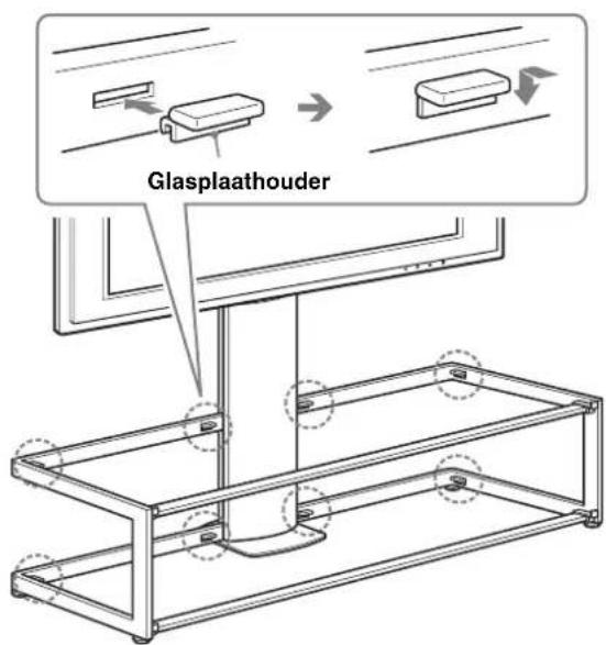 SONY SUFL61 - Bevestig de acheit glasplaathouders op het kader. - 1