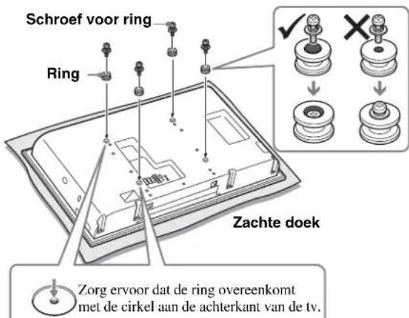 SONY SUFL61 - Bevestig de vier ringen aan de城县kant van de tv. - 1