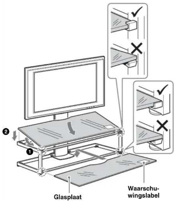 SONY SUFL61 - Plaats eerst de onderste en dan de bovenste glasplaat. - 1