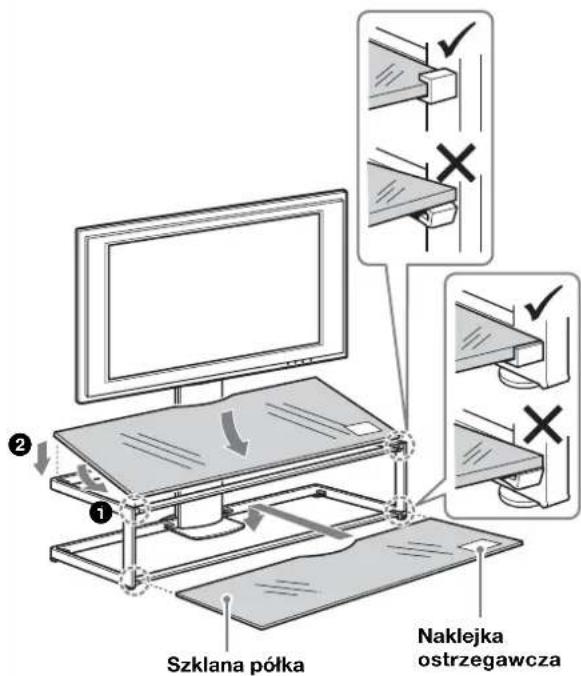 SONY SUFL61 - W pierwsssaj kolejnosci nalezy zainstalowac doln szklana polke, a nastepnie gorna. - 1