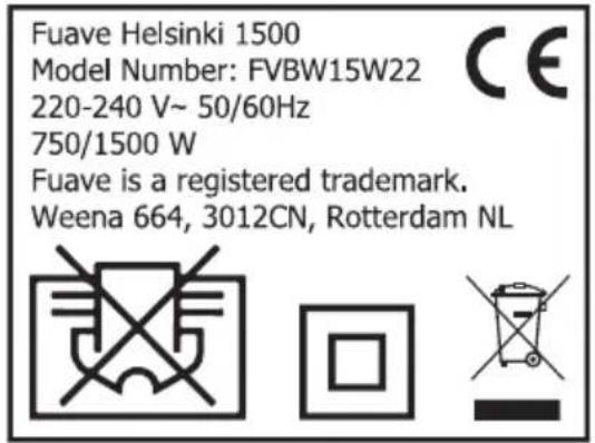 Fuave Helsinki 1500 - Type plate - 1