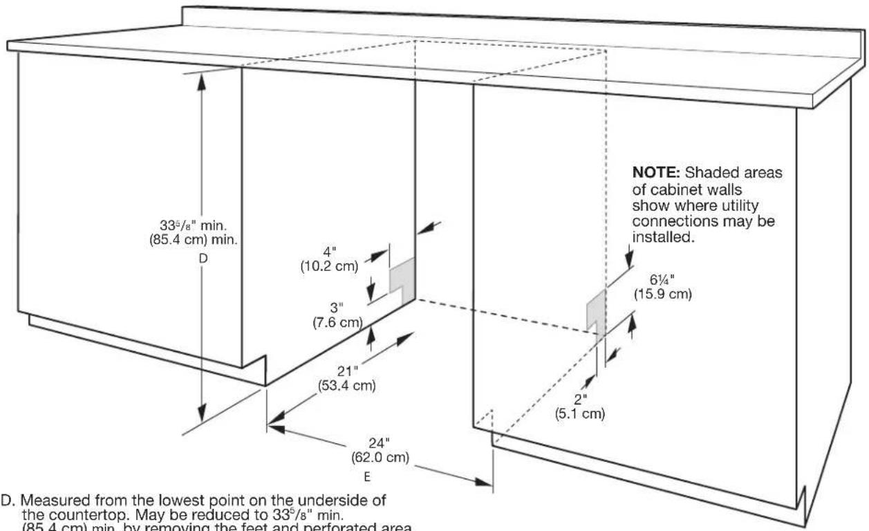 KENMORE Elite 2214862 - PRODUCT AND CABINET OPENING DIMENSIONS: - 3