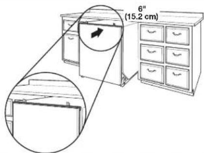 KENMORE Elite 2214862 - Insérer le lave-vaisselle en laissant 6 po (15,2 cm) dépasser de l'avant des armoires - 1