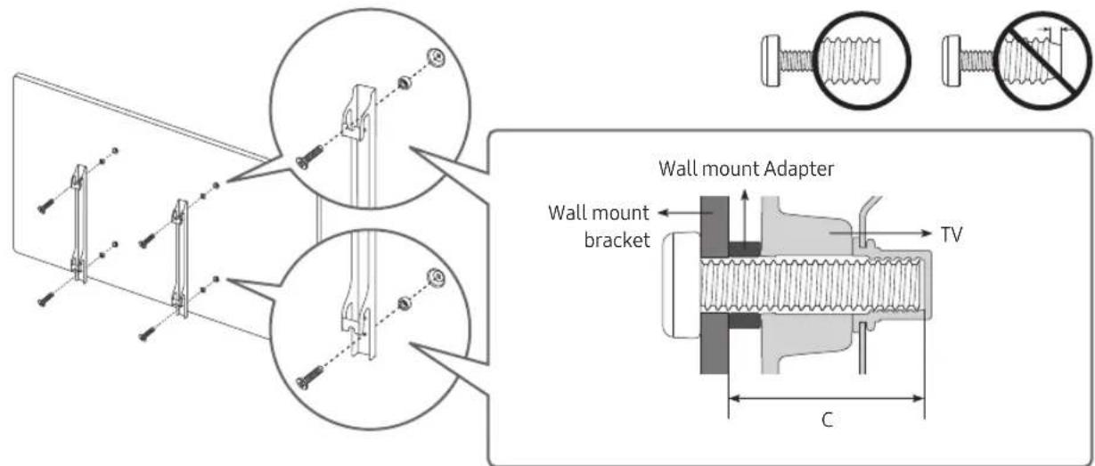 SAMSUNG GQ55Q80RGT - Mounting the TV on a wall - 2