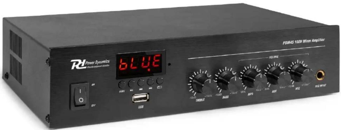 Power Dynamics PDM45 - PDM Series 100V Mixer-Amplifier USB/MP3/Bluetooth - 1