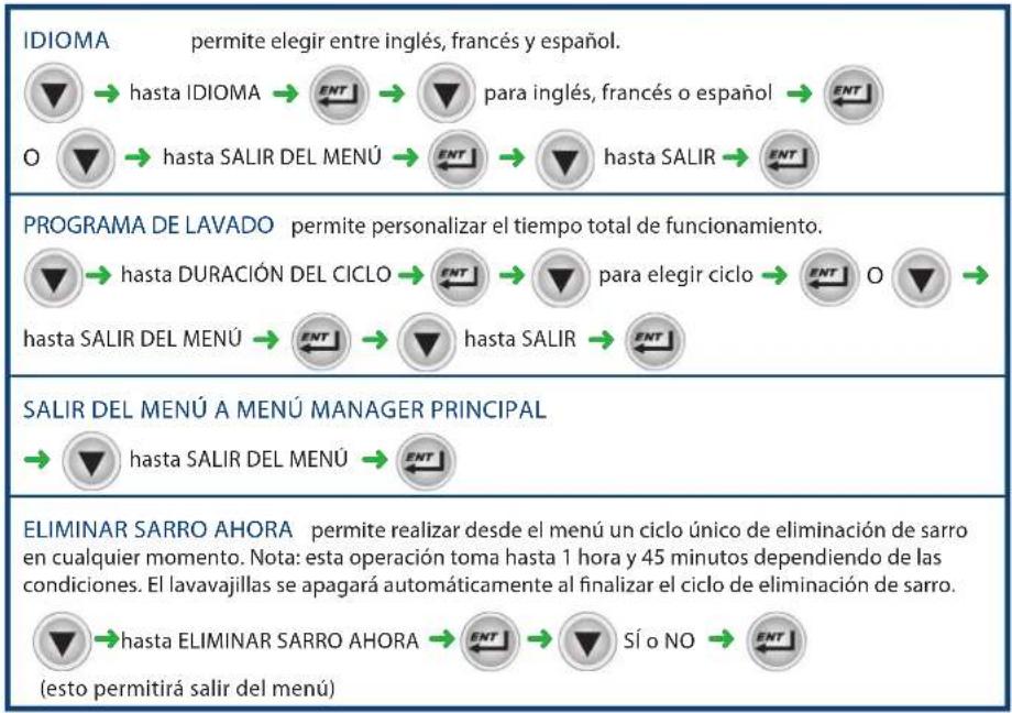 Hobart PW10ER1 - Programación del modo Manager - 8
