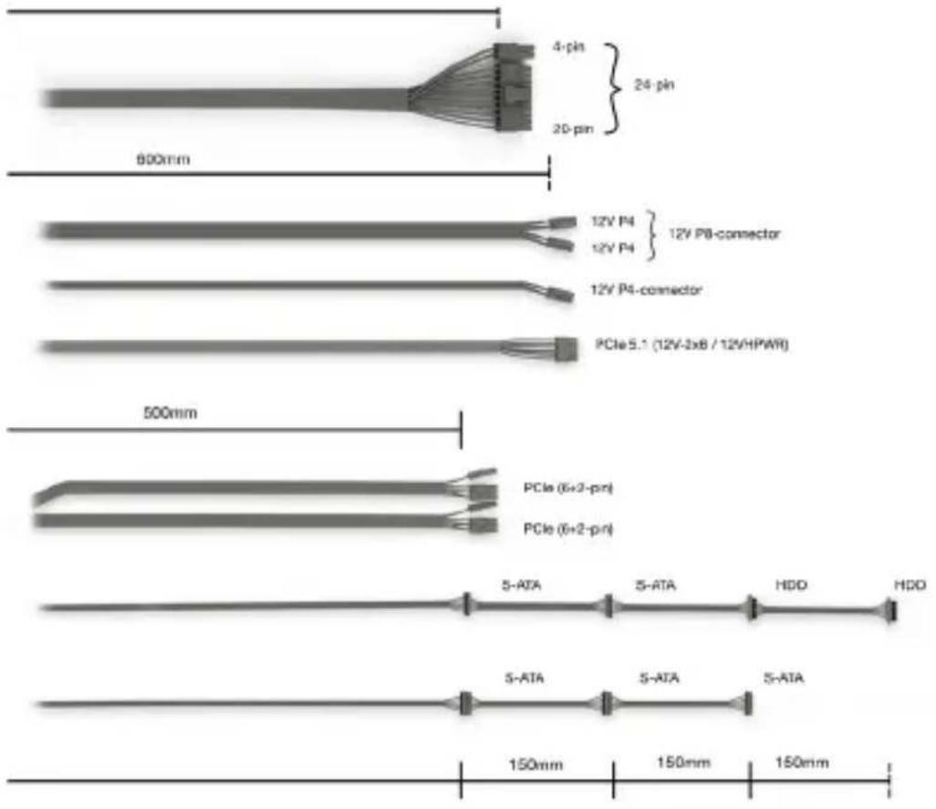 Be Quiet! Pure Power 12 M - CONNECTIVITY AND CABLE LENGTHS - 4
