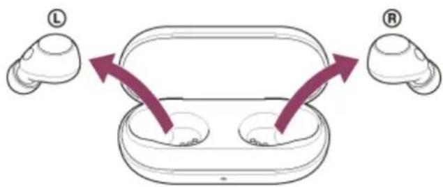 SONY WFC700N - Retirez le casque de l'étui de recharge. - 1