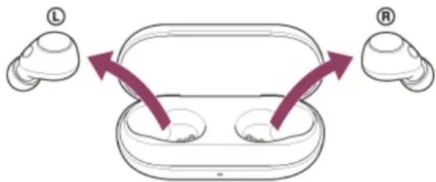 SONY WFC700N - Retirez le casque de l'étui de recharge. - 1