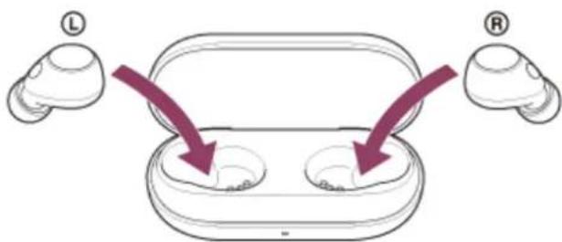 SONY WFC700N - Installez le casque dans l'étui de recharge. - 1