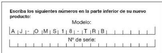 Aqua Joe AJOMS18TRB - Modelo y número de serie - 1