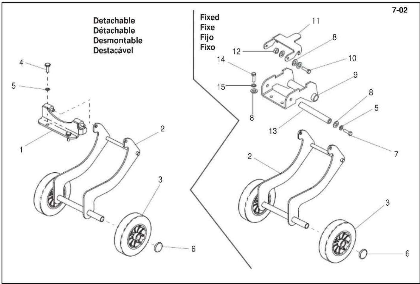 Lescha BELLE PCX 450 - Transporter Attachments (Fabricated Baseplate), Fixation de transporteur (Elements du patin faconné), 7-01 Conexión para transporteur (Plancha base de soldadura), Conexión para transporteur (Placa base maquinada) - 2