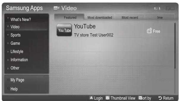 SAMSUNG UE32C8000XW - Samsung Apps - 1