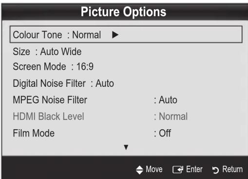 SAMSUNG UE32C8000XW - Picture Options - 1