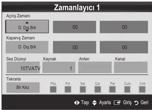 SAMSUNG UE32C8000XW - Açma / Kapama Zamanlayicisini Ayarlama - 1