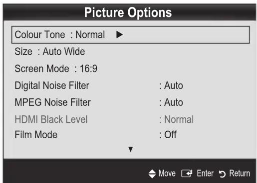 SAMSUNG UE32C8000XW - Picture Options - 1