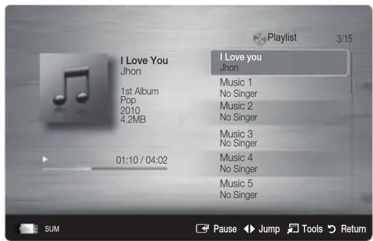 SAMSUNG UE32C8000XW - Playing Music - 1